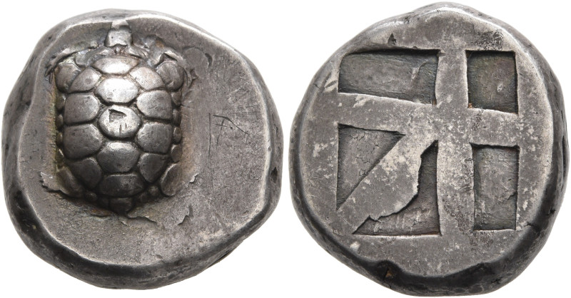 ISLANDS OFF ATTICA, Aegina. Circa 456/45-431 BC. Stater (Silver, 18 mm, 12.37 g)...