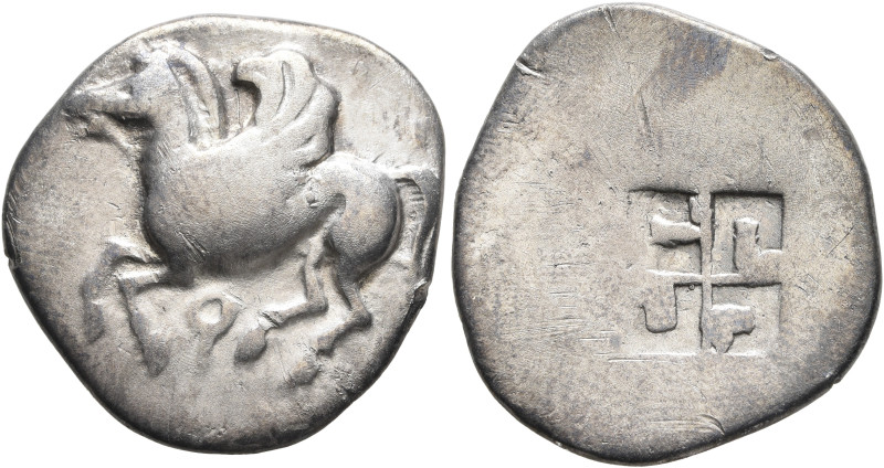 CORINTHIA. Corinth. Circa 550-500 BC. Stater (Silver, 24 mm, 7.65 g). Ϙ Pegasos ...