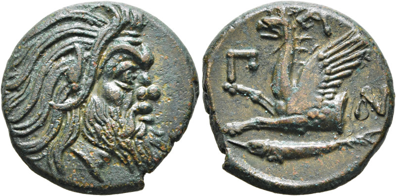 CIMMERIAN BOSPOROS. Pantikapaion. Circa 310-304/3 BC. AE (Bronze, 21 mm, 6.41 g,...