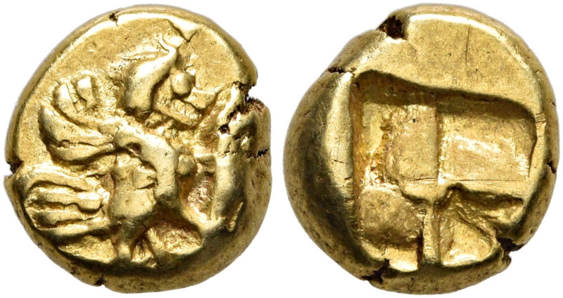 MYSIA. Kyzikos. Circa 550-500 BC. Hemihekte – 1/12 Stater (Electrum, 7 mm, 1.32 ...