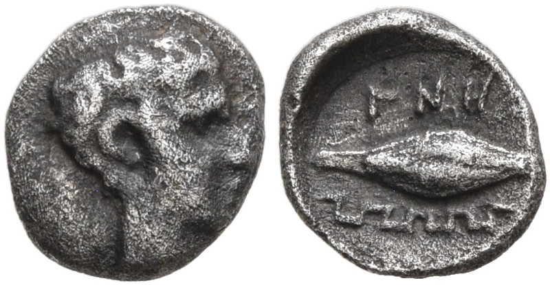 IONIA. Magnesia ad Maeandrum. Circa 400-350 BC. Tetartemorion (Silver, 6 mm, 0.2...