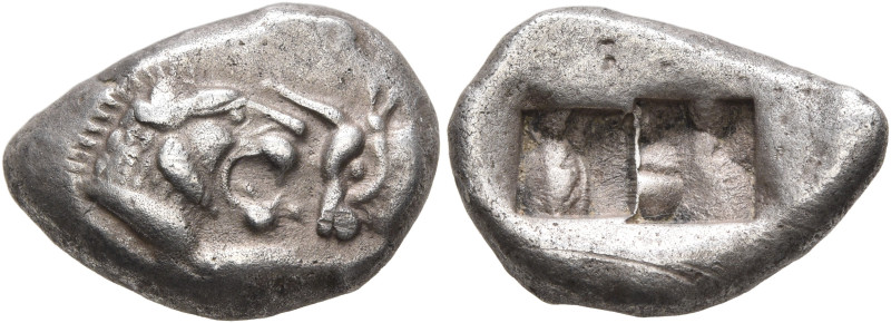 KINGS OF LYDIA. Kroisos, circa 560-546 BC. Siglos (Silver, 13x19 mm, 5.15 g), Sa...