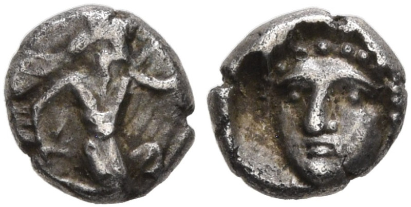 CILICIA. Uncertain. 4th century BC. Tetartemorion (Silver, 5 mm, 0.19 g, 12 h). ...