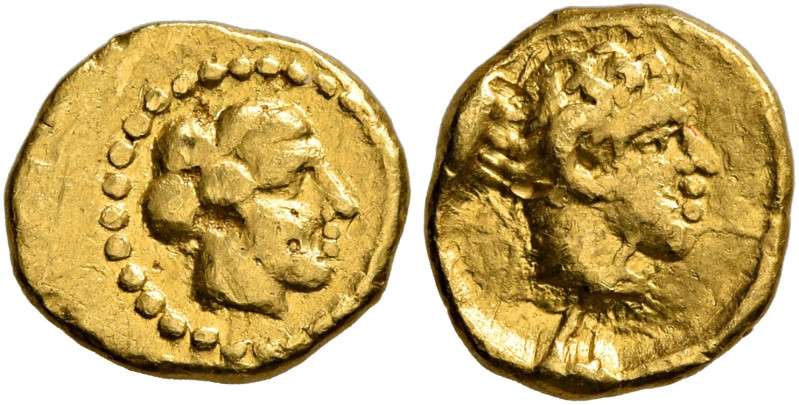 KYRENAICA. Kyrene. Circa 435-331 BC. Obol (Gold, 9 mm, 0.83 g, 9 h). Head of Kyr...