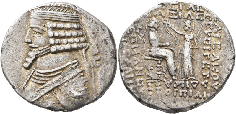 KINGS OF PARTHIA. Phraates IV, circa 38-2 BC. Tetradrachm (Billon, 29 mm, 15.22 ...