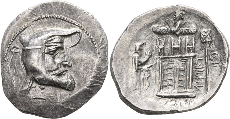 KINGS OF PERSIS. Autophradates (Vadfradad) I, early 2nd century BC. Tetradrachm ...