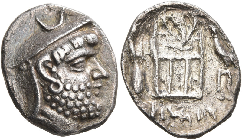 KINGS OF PERSIS. Darios (Darev) I, late 2nd century BC. Drachm (Silver, 18 mm, 3...