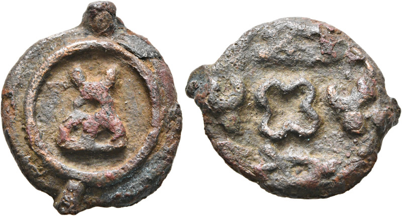 INDIA, Post-Mauryan (Deccan). Anonymous cast coinage. 2nd-1st century BC. AE (Br...