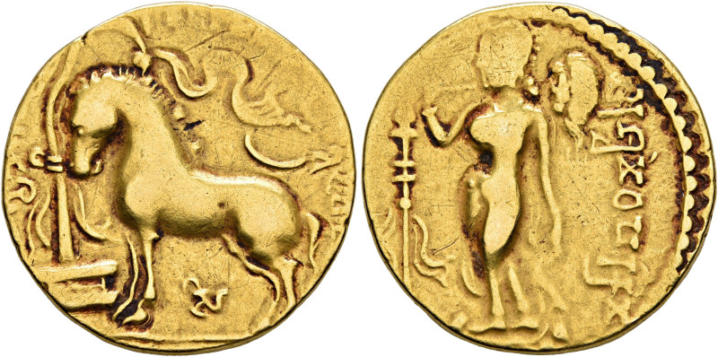 INDIA, Gupta Empire. First Dynasty. Samudragupta, circa 335-380. Dinar (Gold, 21...