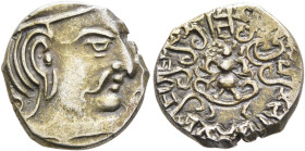 INDIA, Gupta Empire. First Dynasty. Chandragupta II Vikramaditya, circa 380-413. Drachm (Silver, 15 mm, 1.87 g). Bust of Chandragupta II to right, wea...