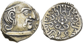 INDIA, Gupta Empire. First Dynasty. Chandragupta II Vikramaditya, circa 380-413. Drachm (Silver, 15 mm, 1.78 g). Bust of Chandragupta II to right, wea...