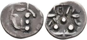 LOCAL ISSUES, Punjab. Multan. Damma (Silver, 11 mm, 0.64 g), circa 700-717. Stylized head to right. Rev. SRI TAPA RAJA ('Lord, King Sun' in Brahmi) Th...