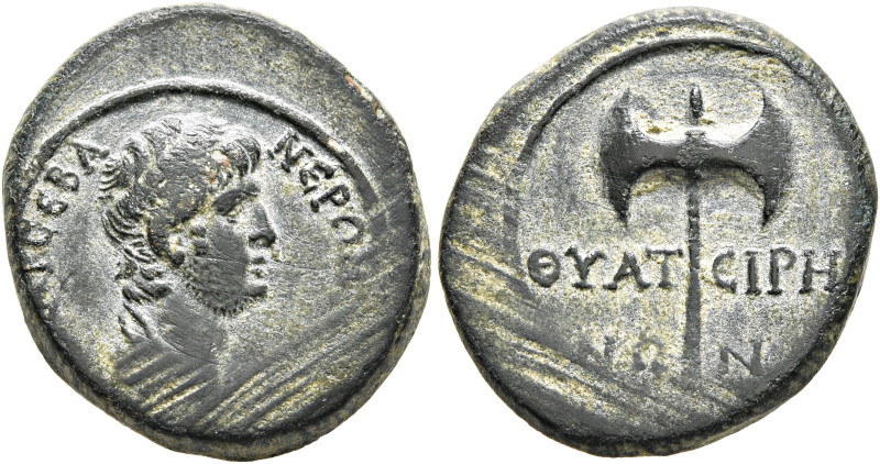 LYDIA. Thyateira. Nero, 54-68. Hemiassarion (Bronze, 17 mm, 4.00 g, 12 h), circa...