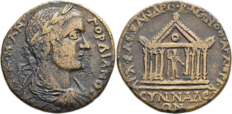 PHRYGIA. Synnada. Gordian III, 238-244. Hexassarion (Orichalcum, 31 mm, 15.00 g,...