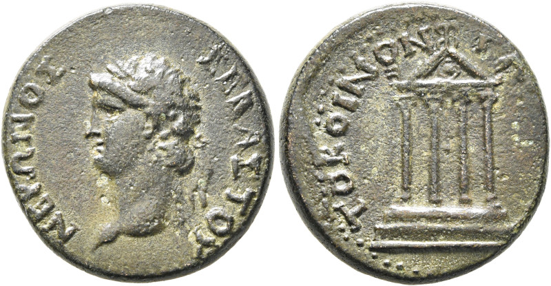 GALATIA. Koinon of Galatia. Nero, 54-68. Assarion (Bronze, 22 mm, 7.34 g, 1 h), ...