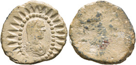 ASIA MINOR. Uncertain. 2nd-3rd centuries. Tessera (Lead, 19 mm, 4.71 g). Draped and veiled female bust to right (Boule?), all within pearled and radia...