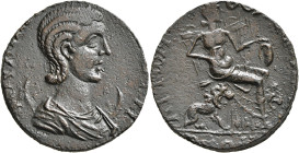 SYRIA, Cyrrhestica. Hierapolis. Julia Mamaea, Augusta, 222-235. Tetrassarion (Bronze, 25 mm, 12.11 g, 12 h). IOΥΛIA M[AMЄA CЄBAC]TH Diademed and drape...