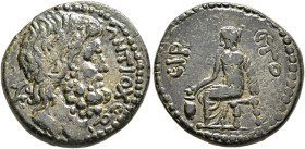SYRIA, Seleucis and Pieria. Antioch. Pseudo-autonomous issue. Assarion (Bronze, 19 mm, 4.77 g, 12 h), CY 115 = 66/7 AD. ΑΝΤΙΟΧЄΩ-Ν Diademed head of Ze...