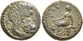 SYRIA, Seleucis and Pieria. Antioch. Pseudo-autonomous issue. Assarion (Bronze, 17 mm, 5.69 g, 12 h), CY 115 = 66/7 AD. [ΑΝΤΙΟΧЄΩ]Ν Diademed head of Z...