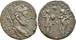 SYRIA, Seleucis and Pieria. Laodicea ad Mare. Elagabalus, 218-222. 'Sestertius' (Bronze, 28 mm, 18.42 g, 7 h). AΥT CAES M A ANT[ONINVS A ϹEB] Laureate...