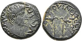 PHOENICIA. Berytus. Augustus, 27 BC-AD 14. Assarion (Bronze, 20 mm, 7.04 g, 1 h), P. Quinctilius Varus, legatus Augusti pro praetore, 6-4 BC. [I]MP CA...