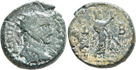 EGYPT. Alexandria. Domitius Domitianus, usurper, 297-298. Octodrachm (Bronze, 22 mm, 11.76 g, 12 h), RY 2 = 297/8. ΔOMITI[ANOC] CЄB Radiate head of Do...