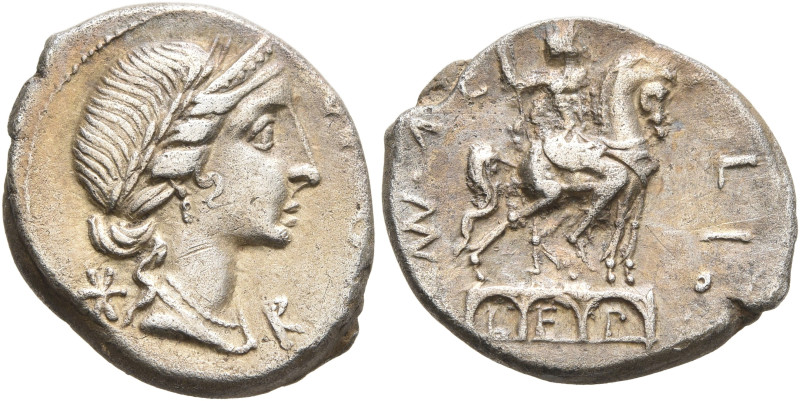 Man. Aemilius Lepidus, 114-113 BC. Denarius (Silver, 19 mm, 3.88 g, 3 h), Rome. ...