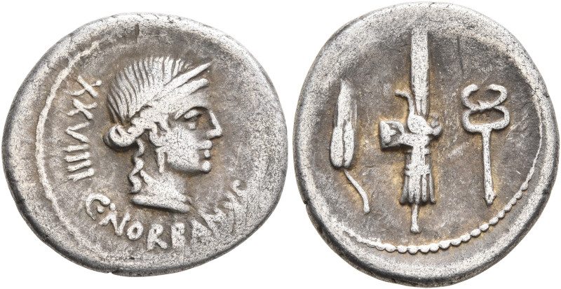 C. Norbanus, 83 BC. Denarius (Silver, 20 mm, 3.69 g, 9 h), Rome. C•NORBANVS / XX...