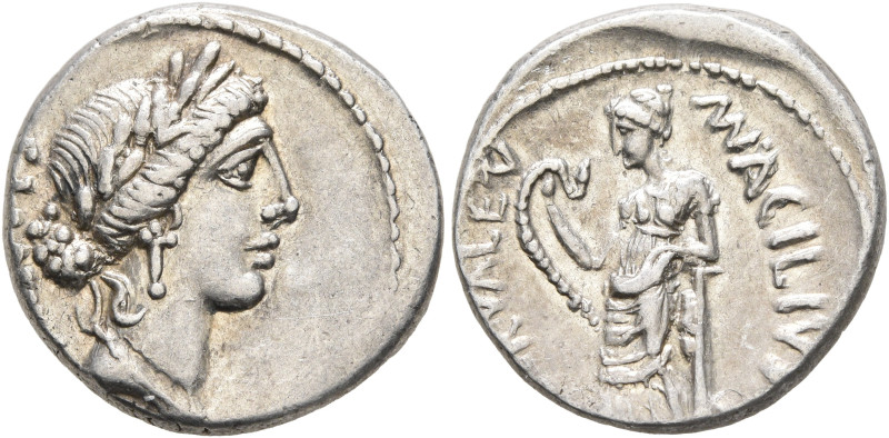 Man. Acilius Glabrio, 49 BC. Denarius (Silver, 18 mm, 4.06 g, 7 h), Rome. [SALVT...