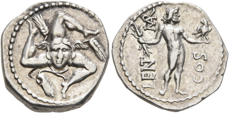 L. Cornelius Lentulus and C. Claudius Marcellus, 49 BC. Denarius (Silver, 19 mm,...