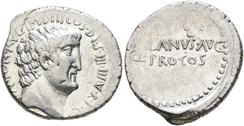 Mark Antony, 44-30 BC. Denarius (Silver, 18 mm, 3.81 g, 7 h), with M. Junius Sil...