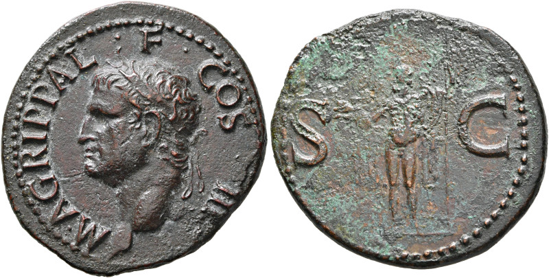 Agrippa, died 12 BC. As (Bronze, 29 mm, 10.95 g, 7 h), Rome, struck under Caligu...