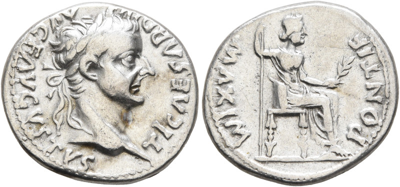 Tiberius, 14-37. Denarius (Silver, 19 mm, 3.61 g, 6 h), Lugdunum. TI CΑESΑR DIVI...