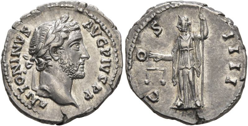 Antoninus Pius, 138-161. Denarius (Silver, 20 mm, 3.38 g, 12 h), Rome, 146. ANTO...