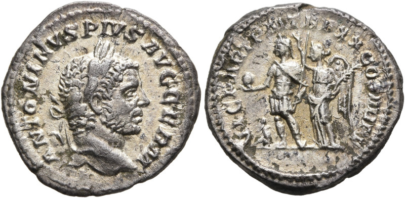 Caracalla, 198-217. Denarius (Silver, 19 mm, 3.23 g, 6 h), Rome, 217. ANTONINVS ...