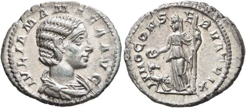 Julia Mamaea, Augusta, 222-235. Denarius (Silver, 20 mm, 3.20 g, 12 h), Rome, 22...