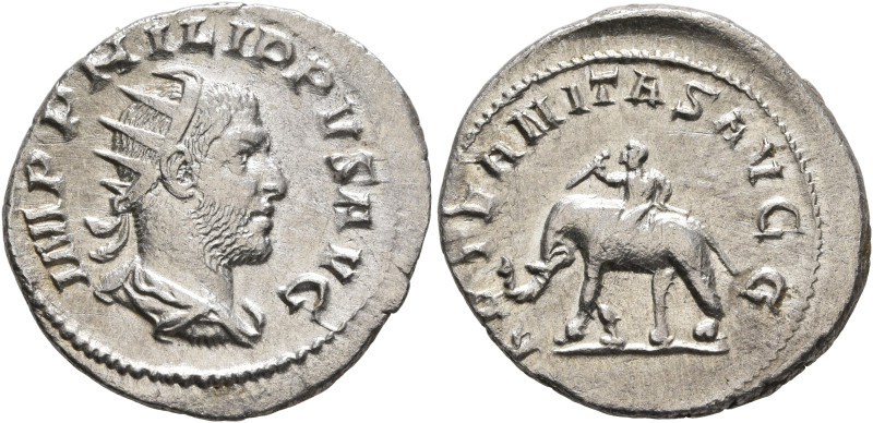 Philip I, 244-249. Antoninianus (Silver, 22 mm, 3.70 g, 6 h), Rome, 248. IMP PHI...