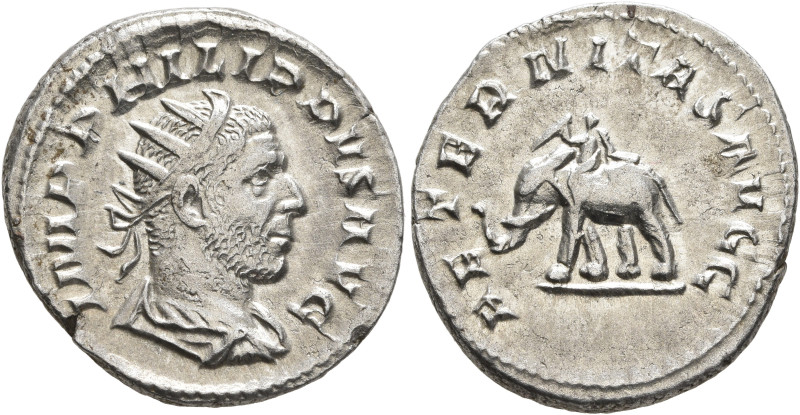 Philip I, 244-249. Antoninianus (Silver, 22 mm, 4.46 g, 1 h), Rome, 248. IMP PHI...