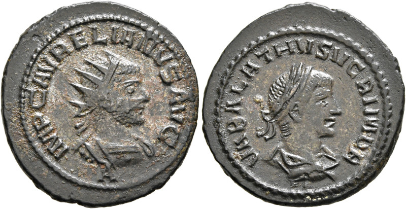 Aurelian, with Vabalathus, 270-275. Antoninianus (Silvered bronze, 22 mm, 3.75 g...