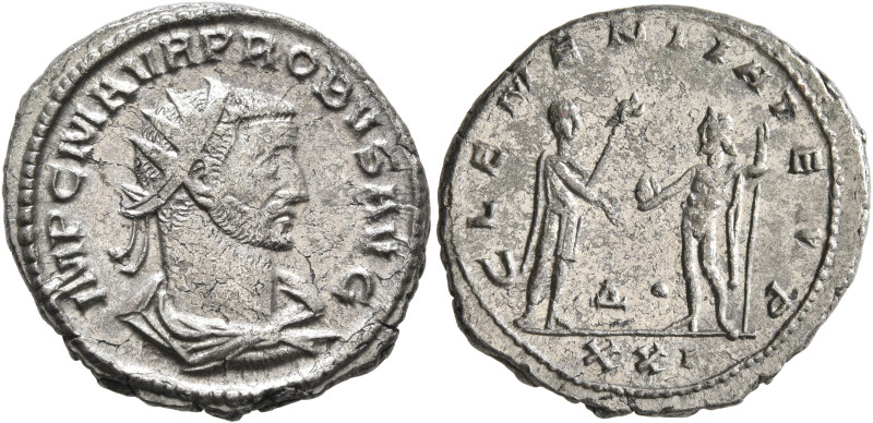 Probus, 276-282. Antoninianus (Silvered bronze, 23 mm, 4.42 g, 12 h), Antiochia,...