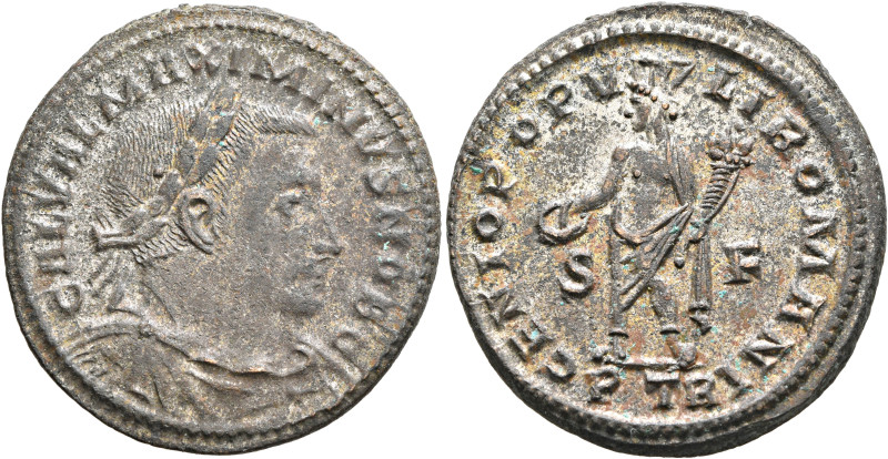 Maximinus II, as Caesar, 305-309. Follis (Silvered bronze, 28 mm, 9.69 g, 12 h),...