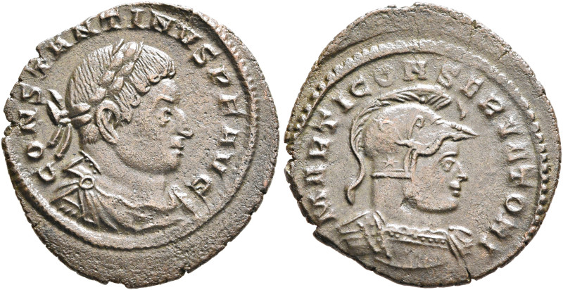 Constantine I, 307/310-337. Follis (Bronze, 21 mm, 2.58 g, 6 h), Treveri, 310-31...