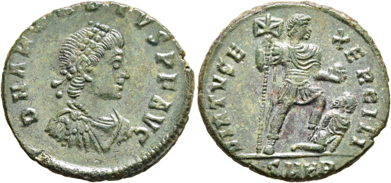 Arcadius, 383-408. Follis (Bronze, 22 mm, 4.37 g, 6 h), Heraclea, 383-388. D N A...