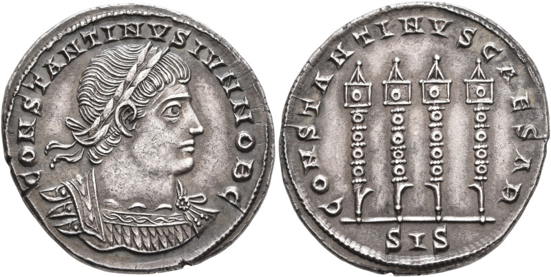 Constantine II, as Caesar, 316-337. Heavy Miliarense (Silver, 25 mm, 5.13 g, 12 ...