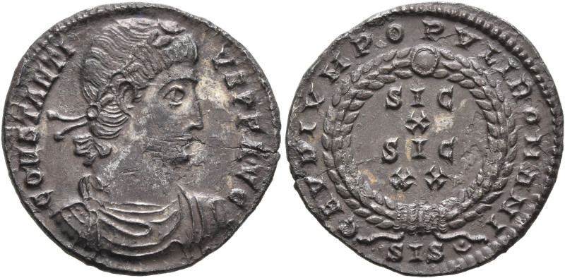 Constantius II, 337-361. Light Miliarense (Silver, 23 mm, 4.16 g, 12 h), Siscia,...