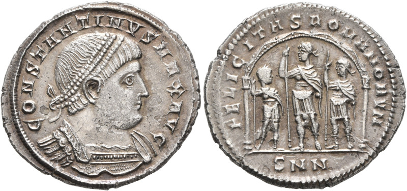 Constantine I, 307/310-337. Light Miliarense (Silver, 24 mm, 4.55 g, 1 h), Nicom...