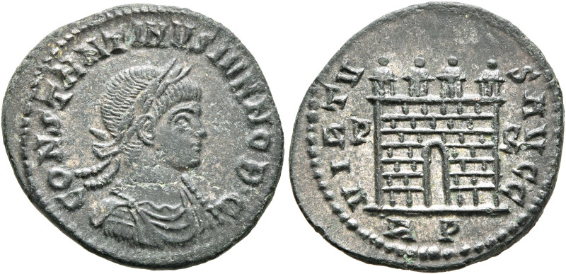 Constantine II, as Caesar, 316-337. Follis (Silvered bronze, 20 mm, 2.79 g, 6 h)...