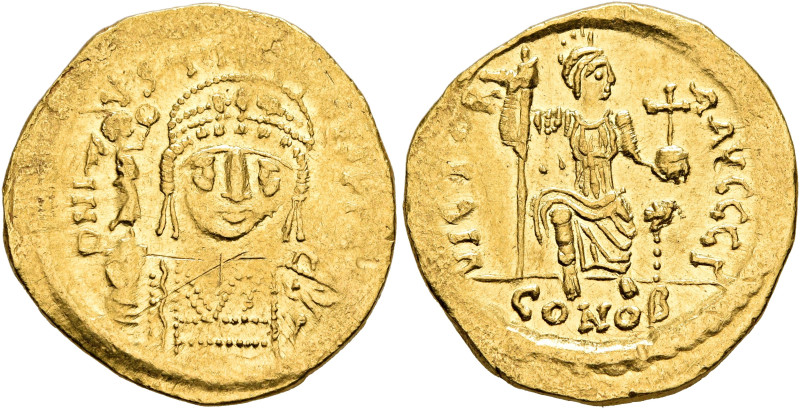 Justin II, 565-578. Solidus (Gold, 20 mm, 4.38 g, 6 h), Constantinopolis, 567-57...