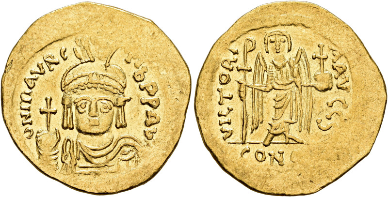 Maurice Tiberius, 582-602. Solidus (Gold, 22 mm, 4.38 g, 6 h), Constantinopolis,...