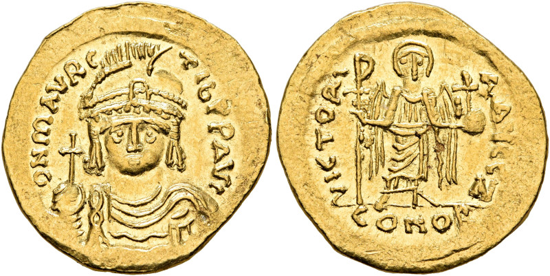 Maurice Tiberius, 582-602. Solidus (Gold, 20 mm, 4.43 g, 6 h), Constantinopolis,...